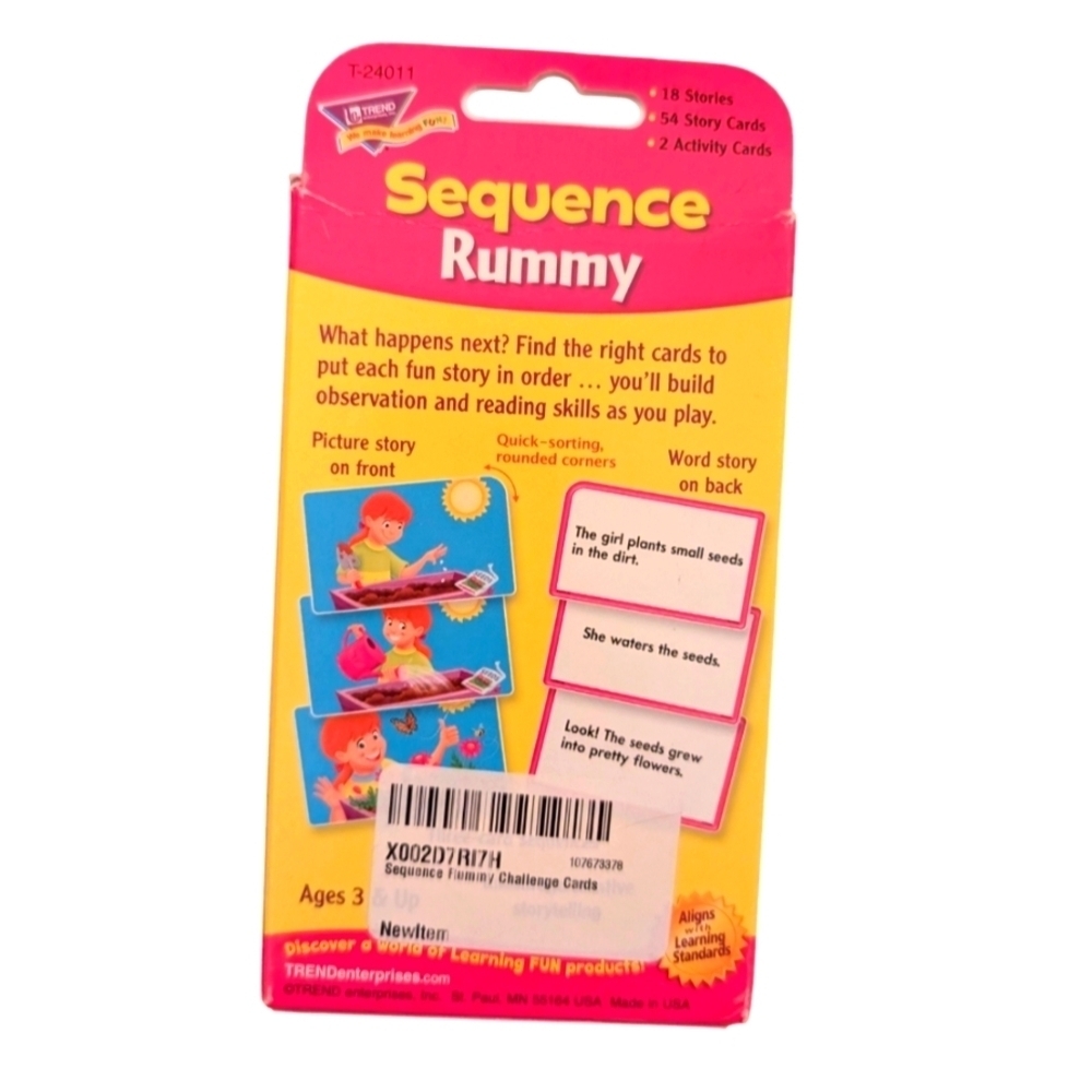 Trend Enterprises Sequence Rummy Challenge Cards Age 3 And Up - Picture 3 of 3